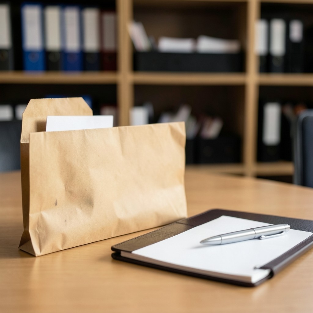 Open client file beside a notebook during a data protection advisory discussion
